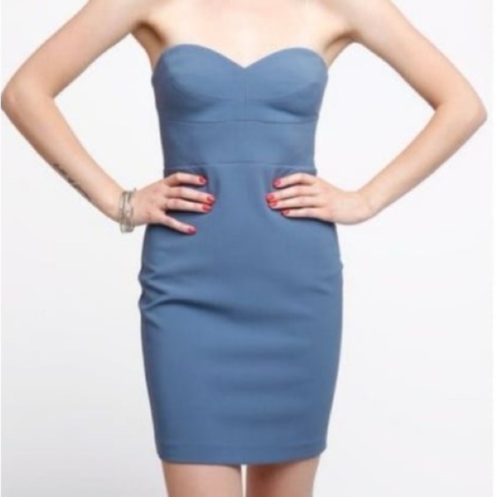 Likely Strapless Mini Dress in Blue